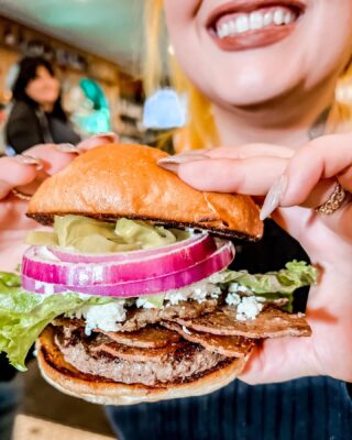 CHERRY HAD A LITTLE LAMB 🐑🍔 February Burger of the Month hitting all the right notes with our 1/4 lb Little Cricket Burger, 1/4 lb gyro, lettuce, tomato, crispy red onion, feta, tzatziki and pepperoncini. Grilling all month long. #cherrycricket #cricketburger #denverburger #gyroburger #burgerofthemonth #303eats